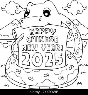 Year of the Snake 2025 Banner Coloring Page Stock Vector Image & Art ...