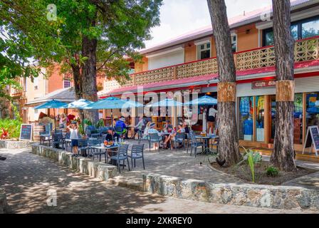 Cruz bay Landing cafe near the ferry dock in Cruz Bay on the Caribbean island of St John in the US Virgin Islands Stock Photo