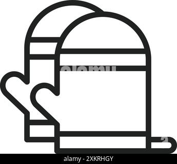 Oven Mitts icon vector image. Suitable for mobile application web application and print media. Stock Vector