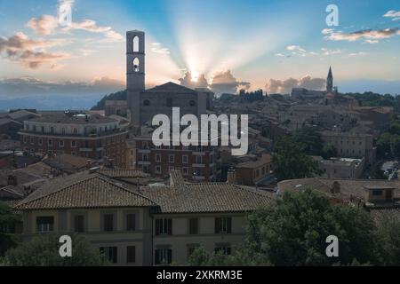 Perugia, the capital city of the Umbria region in Central Italy Stock Photo