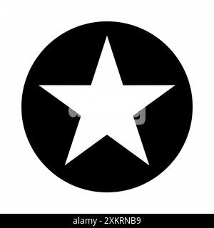Star icon inside circle isolated on white background Stock Vector