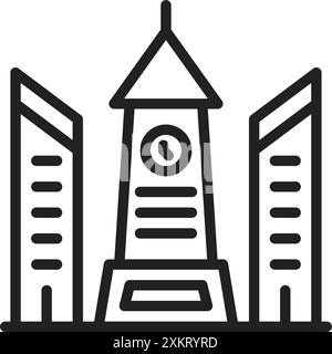 Times Square icon vector image. Suitable for mobile application web application and print media. Stock Vector