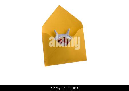 Sheeo wheel in a yellow envelope Stock Photo - Alamy