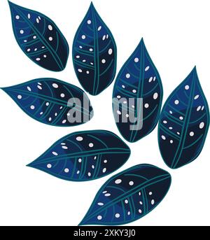 Blue decorative leaves vector illustration Stock Vector