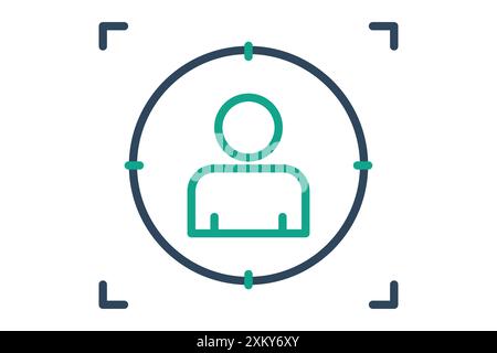 Customer focus icon. people with target. icon related to business start up. line icon style. business elements vector illustration Stock Vector