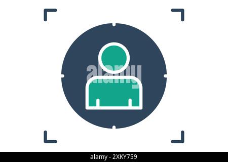 Customer focus icon. people with target. icon related to business start up. solid icon style. business elements vector illustration Stock Vector