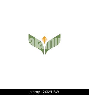 Letter V Flower Leaf Logo Vector. Organic Icon Stock Vector