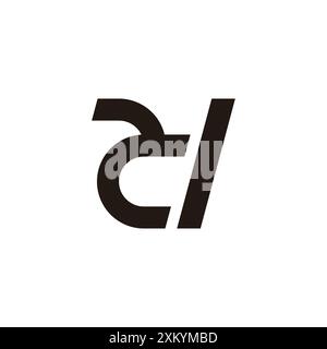 letter cd simple geometric linear logo vector Stock Vector