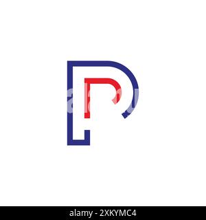 letter pr colorful arrow simple logo vector Stock Vector