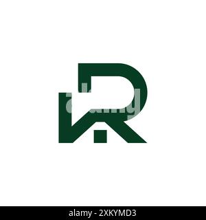 letter vr home shape simple geometric logo vector Stock Vector
