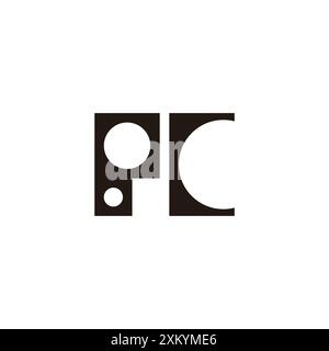 letter pc simple basic shape geometric logo vector Stock Vector