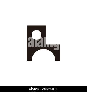 letter h home basic shape geometric logo vector Stock Vector
