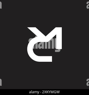 letter mc simple linked lines logo vector Stock Vector