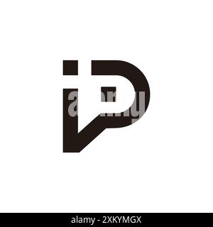 letter ip dots simple lines geometric logo vector Stock Vector