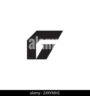 letter vg simple geometric motion line logo vector Stock Vector
