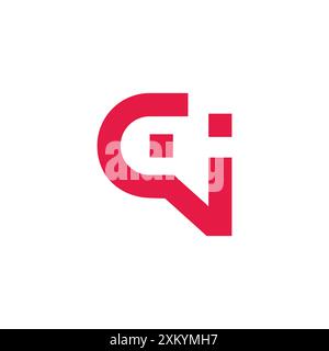 letter cj dots simple lines geometric logo vector Stock Vector