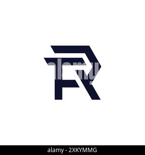 letter fr simple geometric lines linked logo vector Stock Vector