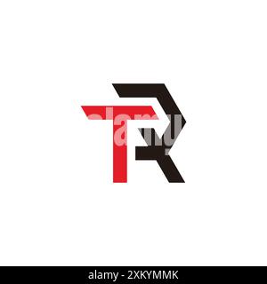 letter tr simple geometric lines linked logo vector Stock Vector