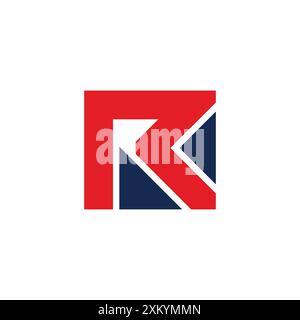 letter r squares triangles simple colorful geometric logo vector Stock Vector