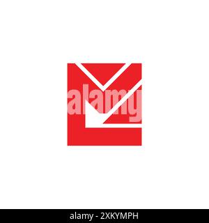 letter ml abstract square simple geometric logo vector Stock Vector