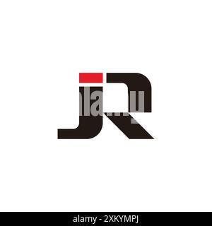 letter jr simple geometric colorful logo vector Stock Vector