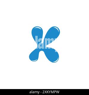 letter kx simple water doodle simple logo vector Stock Vector