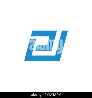 letter pe squares lines simple geometric logo vector Stock Vector