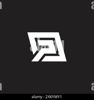 letter op squares geometric stripe logo vector Stock Vector