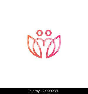 M Love Poeple Logo Design Vector. M Icon Stock Vector