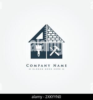 House Repair And Maintenance Services Logo Stock Vector