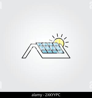 Solar Panel Icon for Energy Solutions Logo Stock Vector