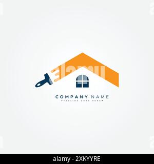 House Paint Service Logo Stock Vector