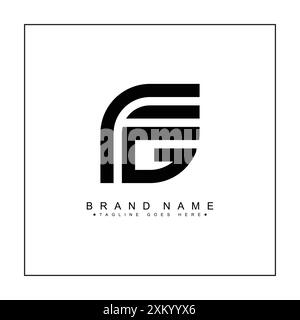 Vector Template for Initial Letter FG Logo - Elegant Monogram Logo for Alphabet F and G Stock Vector