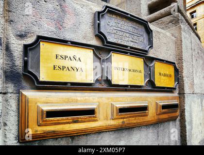 Domestic, international and capital city (to Madrid) post boxes Stock Photo