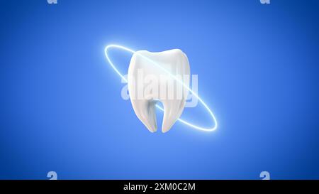 White healthy molar tooth 3D render Stock Photo