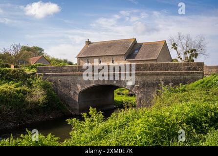 The La Fière Bridge and Monument Iron Mike Memorial Stock Photo