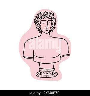 David statue bust linear Stock Vector