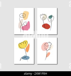 Vector set of flower design vector. Stock Vector