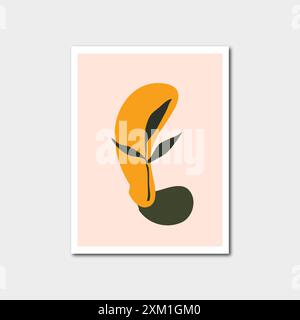 Vector illustration of botanical wall art for wall frame design. Stock Vector