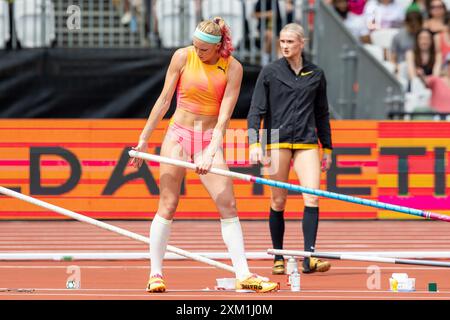 Sandi Morris (USA), Pole Vault Women, during the Wanda Diamond League athletics meet at the London Stadium, London, England on 20 July 2024. Stock Photo