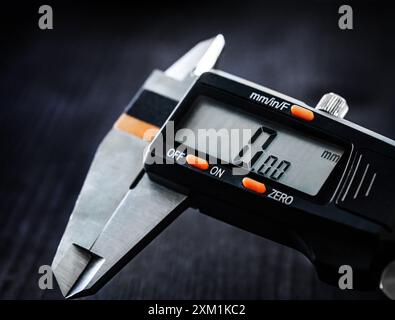 electronic Vernier caliper, close up view Stock Photo