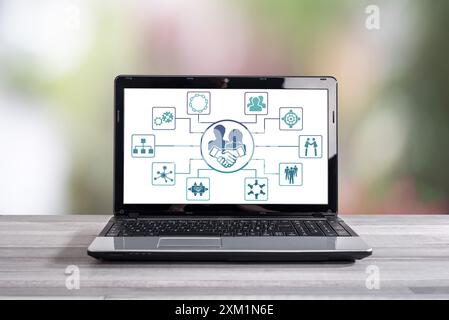 Collaboration concept shown on a laptop screen Stock Photo
