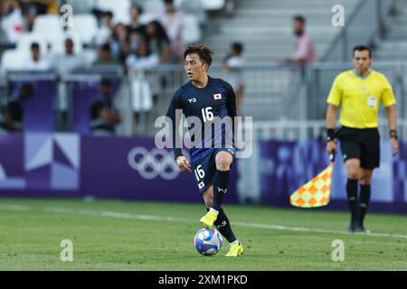 Bordeaux, France. 24th July, 2024. Ayumu Ohata (JPN) Football/Soccer : Paris 2024 Olympic Games Men's football Group D match between Japan 5-0 Paraguay at the Stade de Bordeaux in Bordeaux, France . Credit: Mutsu Kawamori/AFLO/Alamy Live News Stock Photo