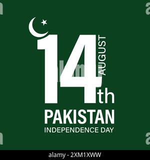 Pakistan Independence Day vector design and artwork. 14th August. Stock Vector