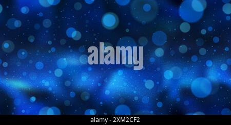 Deep royal blue gradient mesh seamless pattern with overlay bokeh and noisy texture. Sparkling ocean underwater bg. Gorgeous abstract vector wallpaper Stock Vector