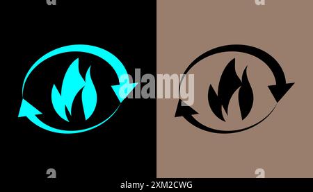 Metabolism fire icon flat design illustration. Stock Vector
