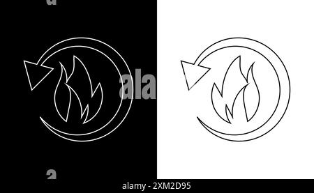 Metabolism fire icon flat design illustration. Stock Vector