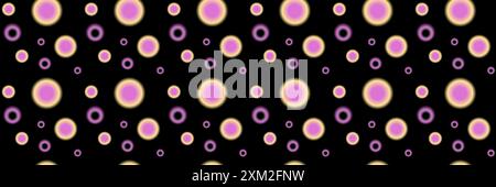 Seamless pattern y2k aura. Blurred heart, butterfly and stars with aura in trendy style y2k on black background. Stock Vector