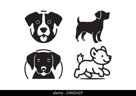 Vector image of labrador puppy on white background. Easy editable ...