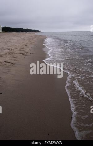 Beach on the Baltic Sea in cloudy weather Stock Photo